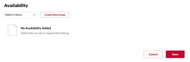 the select criteria page