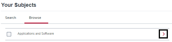 the your subjects browse page with the arrow circled