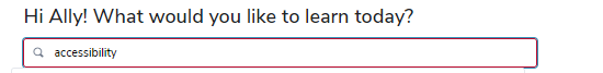 Learner home with the search box circled