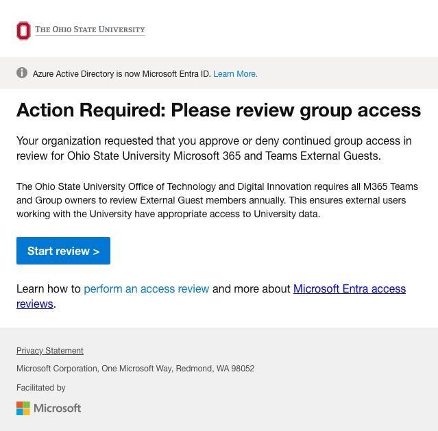 screen shot of email that prompts users to check guest access