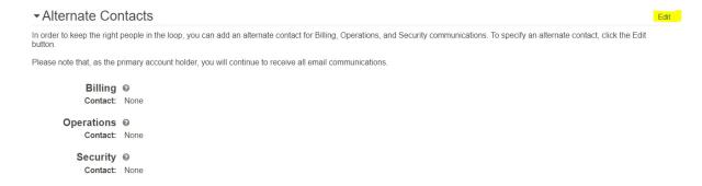 Alternate contacts listed
