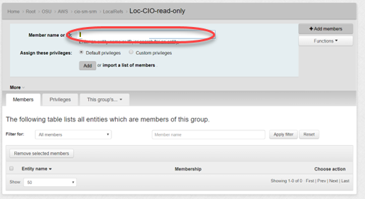 Member username field highlighted