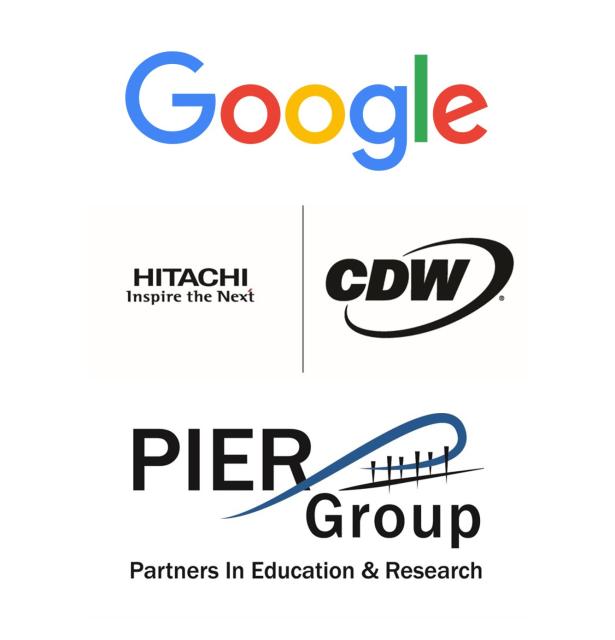 googls Hitachi CDW and PIER group logos