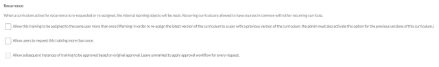 the recurrence options