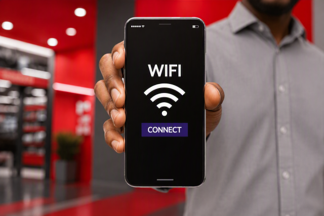 phone telling users to connect to wi-fi