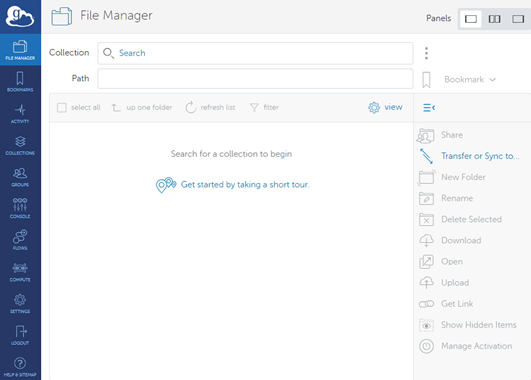 Globus File Manager window