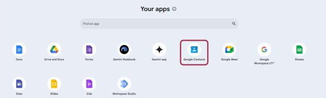 Google Contacts Icon in Workplace