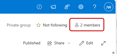 teams members button highlighted in upper right hand corner of web interface of the team