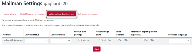 addressed based preferences
