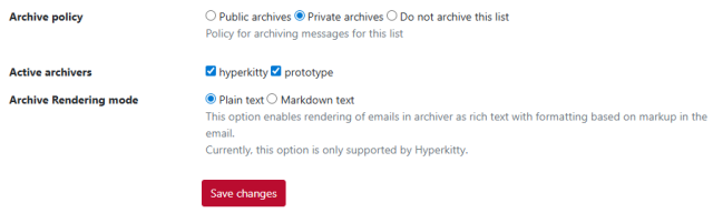 Archiving Settings