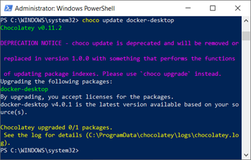 powershell screen after step one