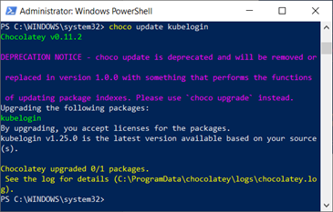 Powershell window after step 3