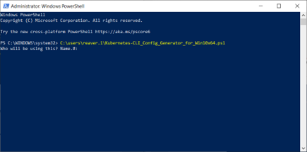 Powershell screen for configure connections Step 4