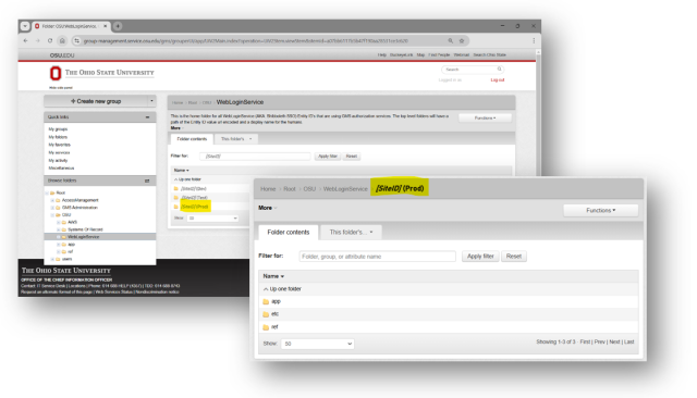 Screenshot of GMS Dashboard with Production Folder detail