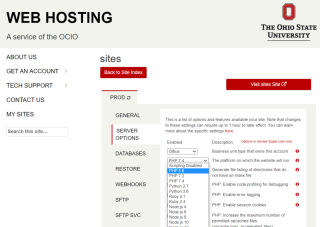 PHP Matching version
