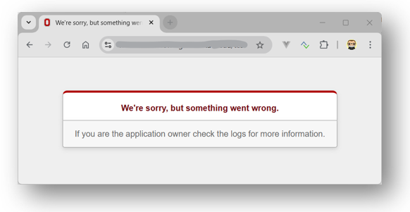 Screenshot of Web Browser showing a Ruby Application Error