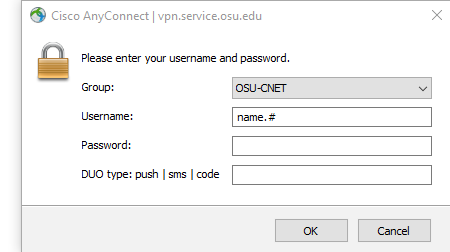 Connection to OSUCnet