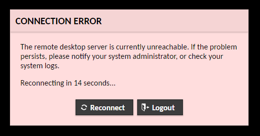 Connections error window