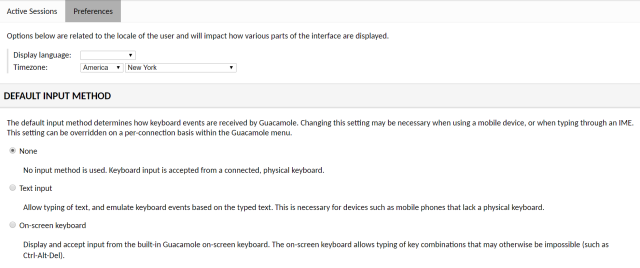 Guacamole preferences window
