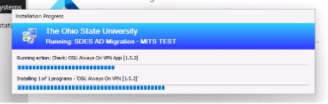 Screenshot showing an “Installation Progress” bar 