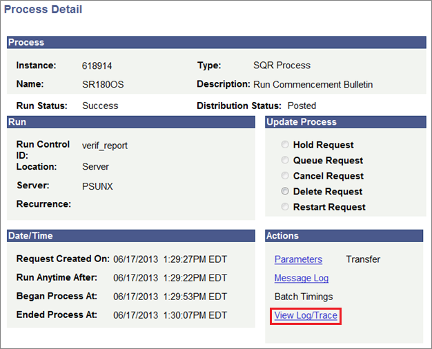 Commencement Bulletin Process Detail