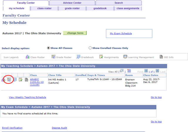 Faculty Center page