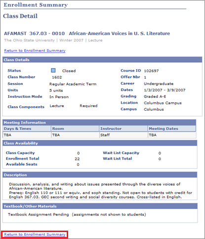 Grades Detail View