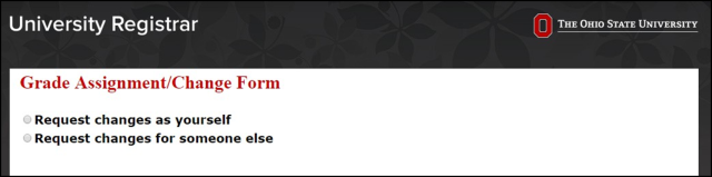 Grades Role Selection page
