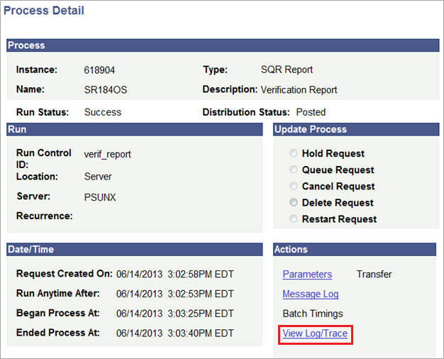 Verification Report Process Detail