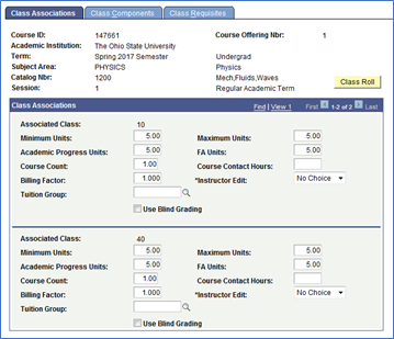 Screenshot of Class Association Tool Class associations tab