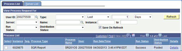 Screenshot Print Class Schedule Report Process Monitor Tool