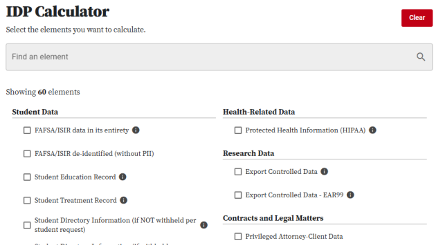 the IDP calculator
