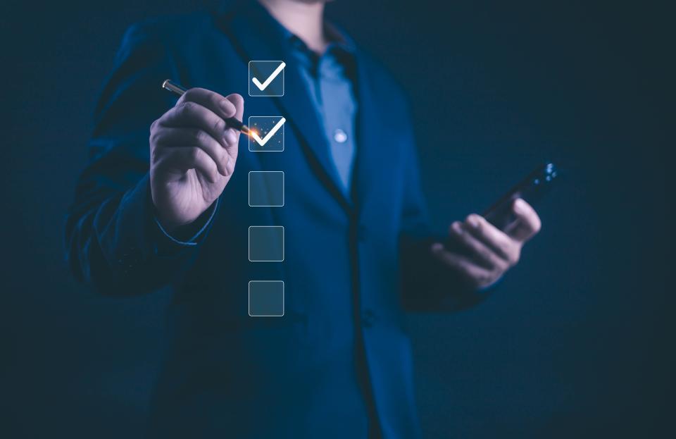 woman taking a survey