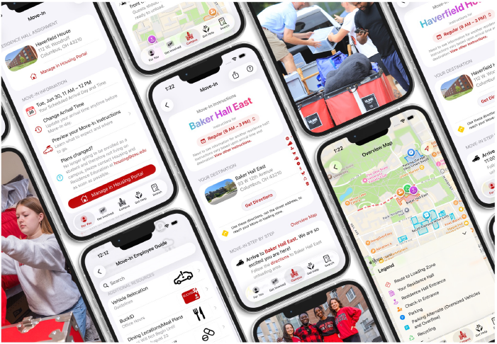 Collection of phone screens showing move-in information.