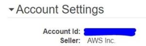 Screenshot of Account Settings with Account ID and Seller fields