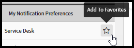 Add to favorites icon highlighted