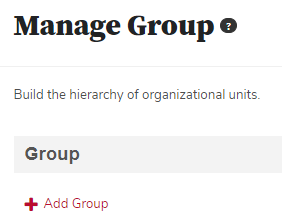 the manage group page with the Add Group link circled