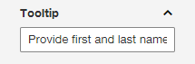 The tooltip options