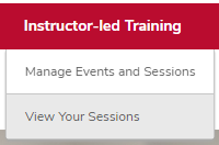 The ILT menu expanded with the View Your Sessions option highlighted