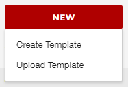 the new button expanded showing the create template option