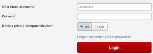 the Ohio State login page