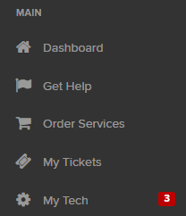 the IT service desk menu with Order Services visible