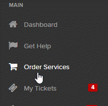 Order services link in Self Service