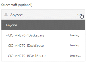 Select Staff field for reserving mount hall space