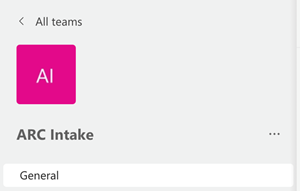 Select Team in MS Teams