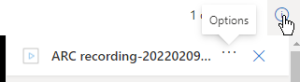 Options button for a Recording in Teams