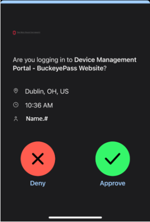 Duo push image on mobile device