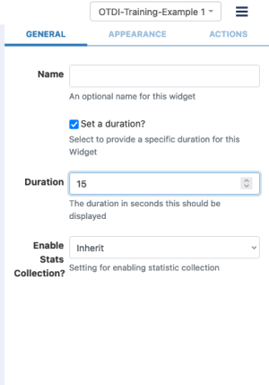 image properties to set duration and transitions