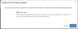 publish confirmation window