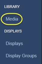 Media option in the navigation panel